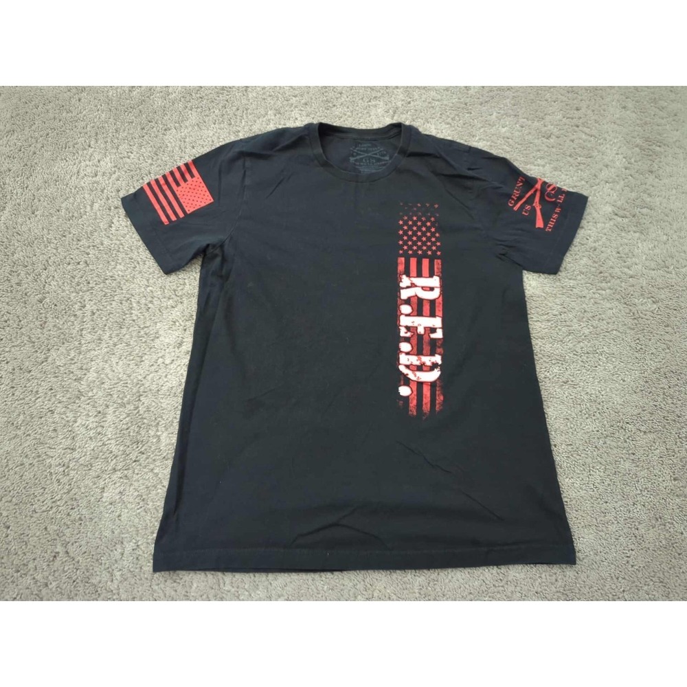 Grunt Style T Shirt Mens L "Remember Everyone Deployed" USA Flag Patriotic
